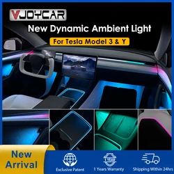Newest Ambient Light Kit for Tesla Model 3 Y Dynamic Atmosphere Light Door Grab Breathing Lamp Air-vent Stream Seat Back LED