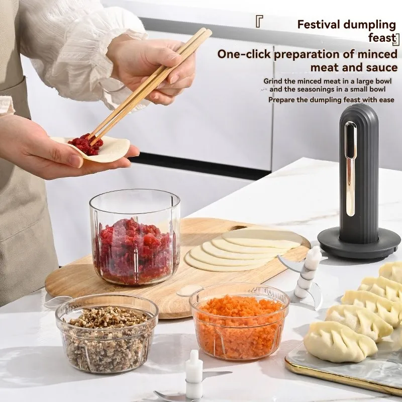 

Многофункциональный детский кухонный комбайн с 3 чашками — портативная электрическая мясорубка — беспроводной дизайн — Y48A