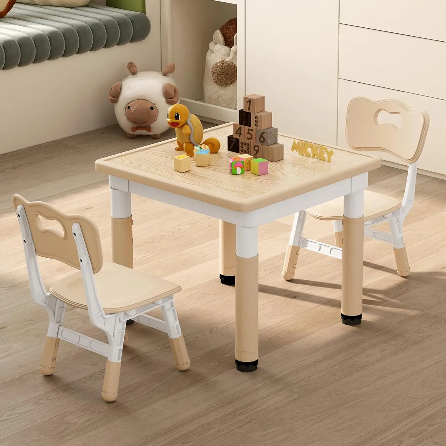 

Kids Table And Chair Set, Graffiti Desktop Kids Tables For Ages 3-8, Adjustable Height Toddler Table And Chair Set,