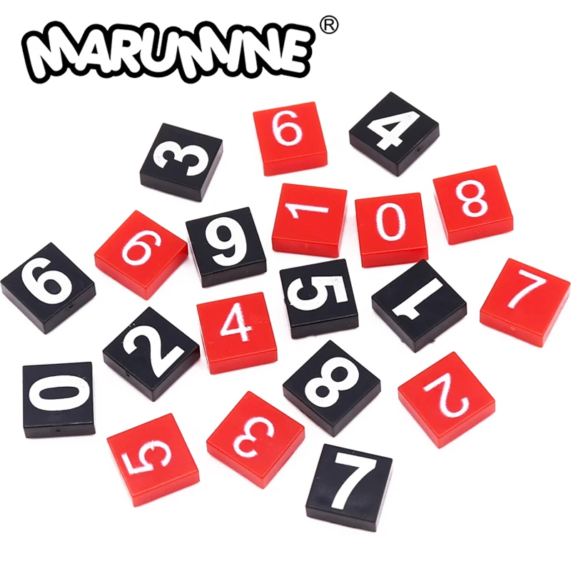 Marumine MOC 1x1 Classic 3070 Printed Digital Tile Parts Building Blocks Bricks Model Toys Constructor Educational Accessories