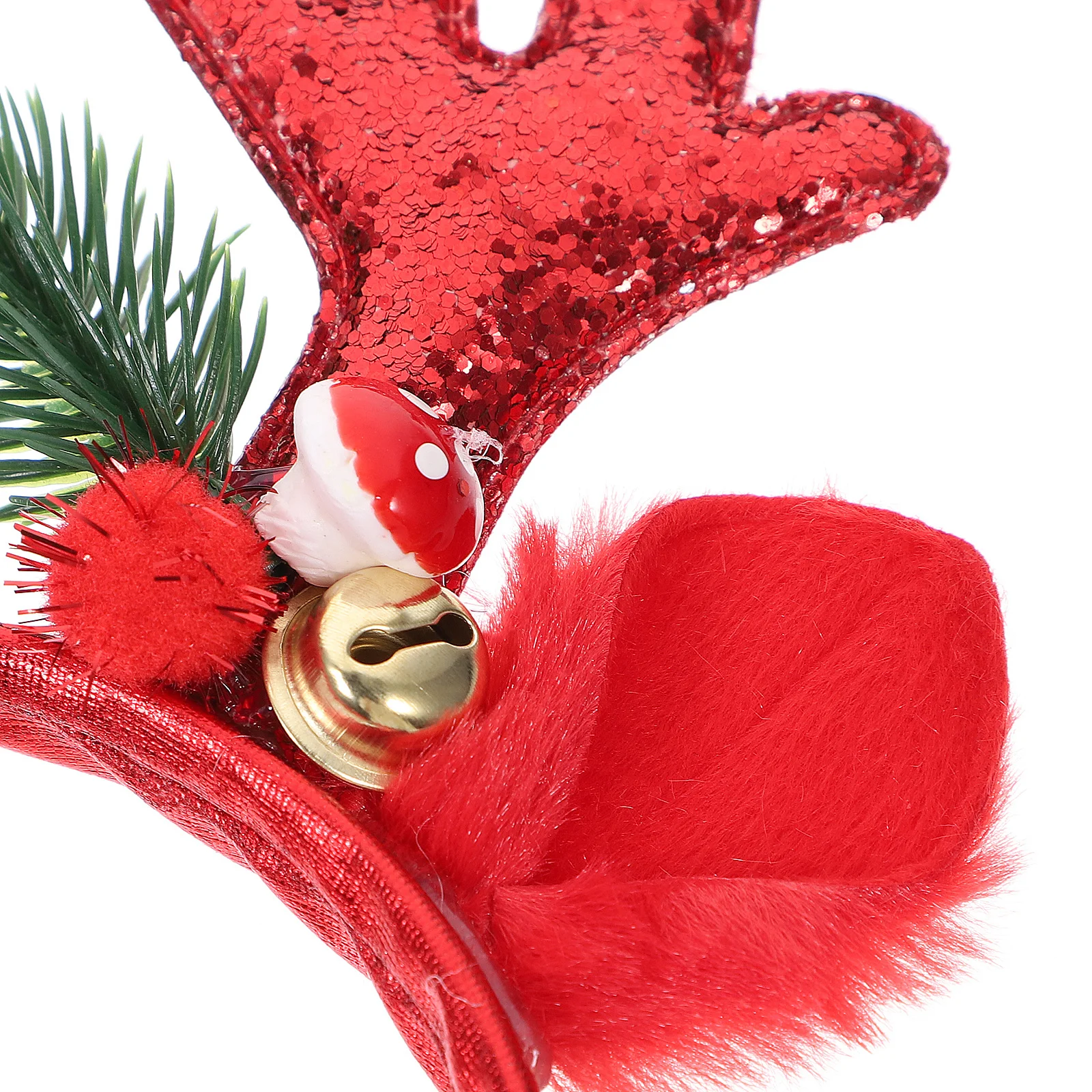 

2pcs Antler Glitter Headband Christmas Reindeer Headbands Holiday Party Accessories For Women Girls One Size Hair Decor