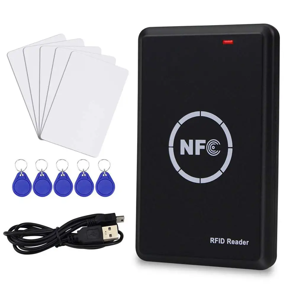 RFID Copier Duplicator 13.56mhz Key fob NFC Smart Card Reader Writer 125KHz Encrypted Programmer USB UID T5577 EM4305 Cards Tags