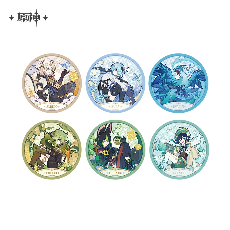 Genshin Impact Barbatos Collei Albedo Cup Coaster Coffee Coasters Heat Resistant Drink Mug Mat Table Kitchen Accessories