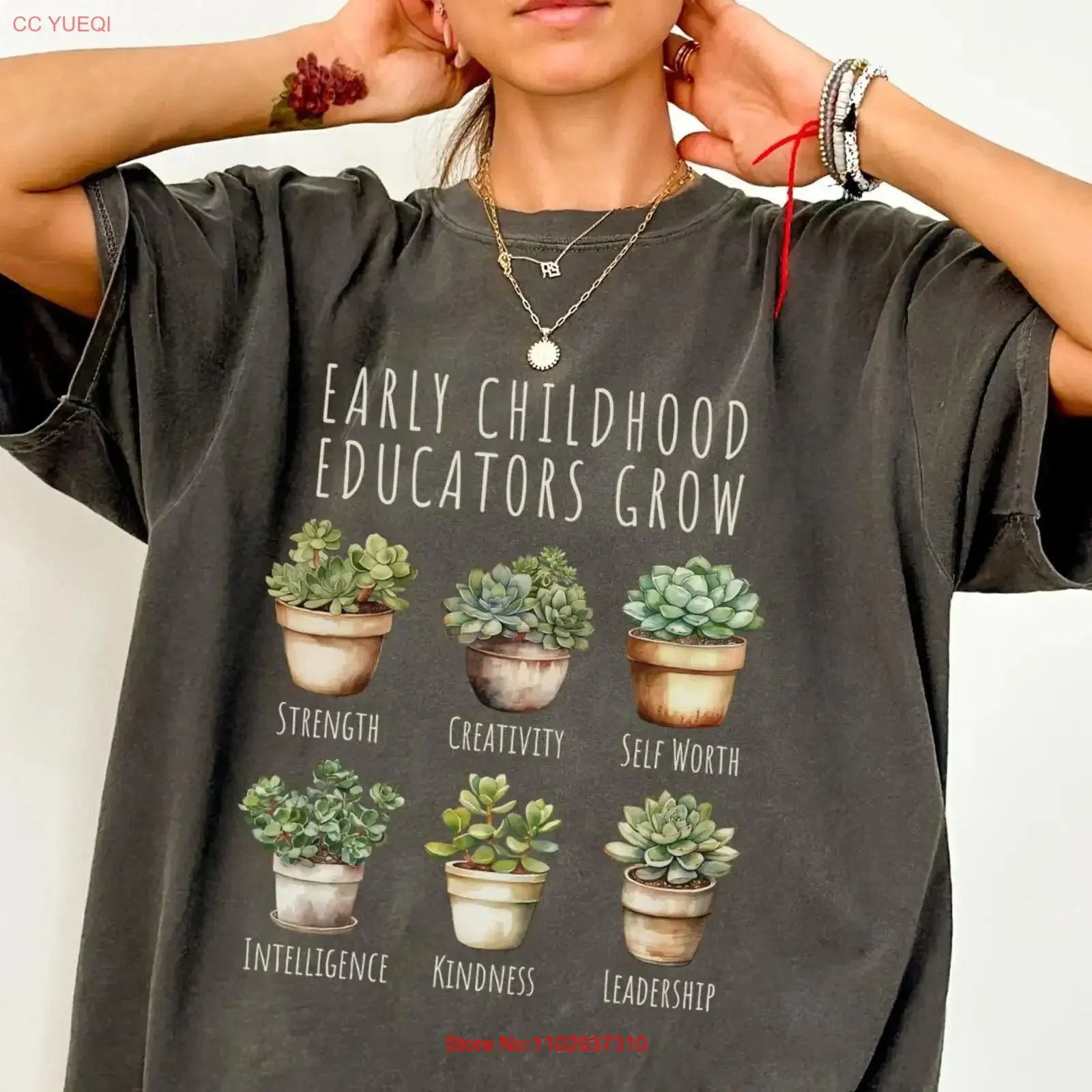 ECE PlanT t-shirt éducateur de la petite enfance nouvelle appréciation garderie fournisseur soins des enfants éducation primaire plantes vintage