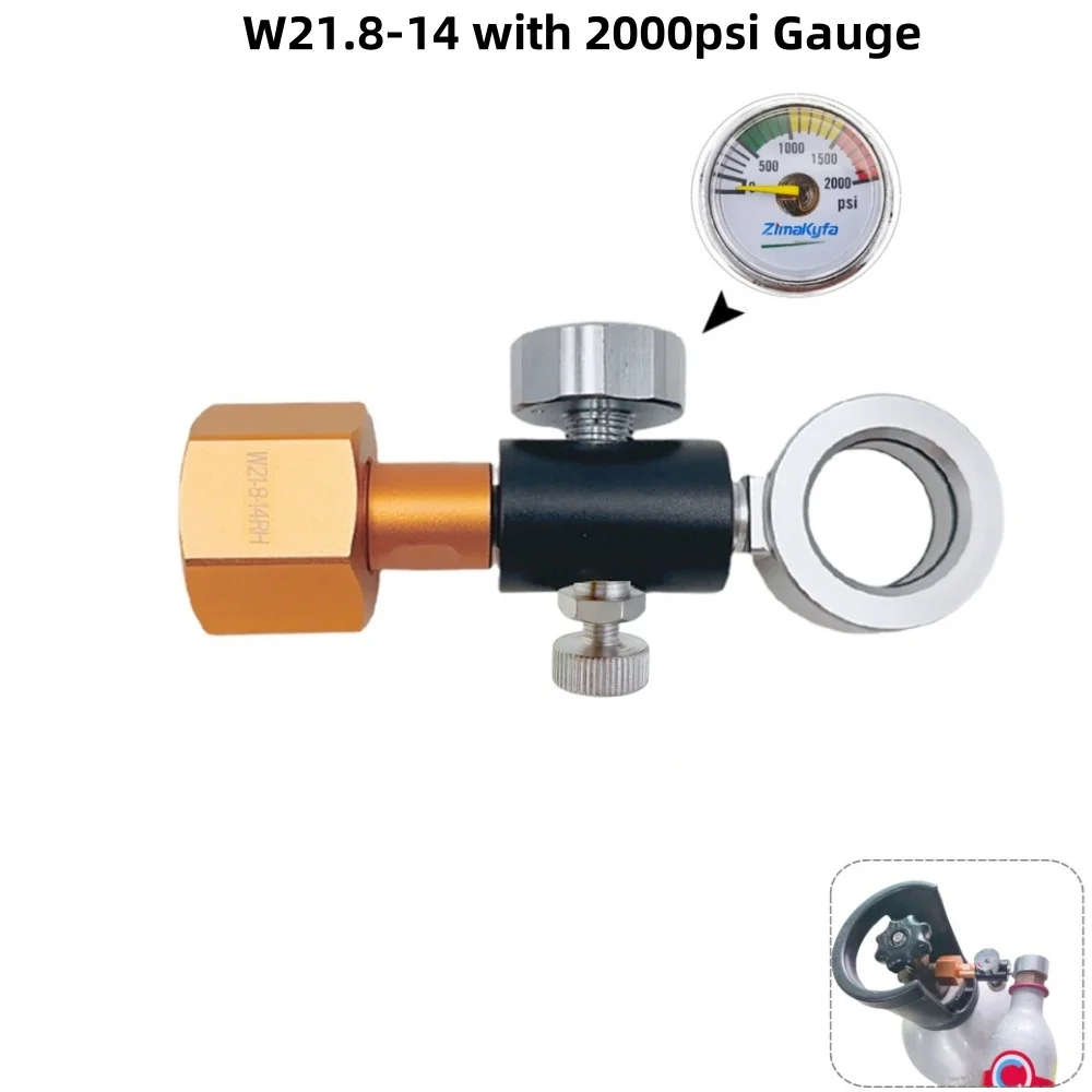 Quick Connect Pink Soda Co2 Cylinder Tank Refill Fill Station Adaptor Fit SodaStream Cylinder With W21.8-14 CGA320 Connect