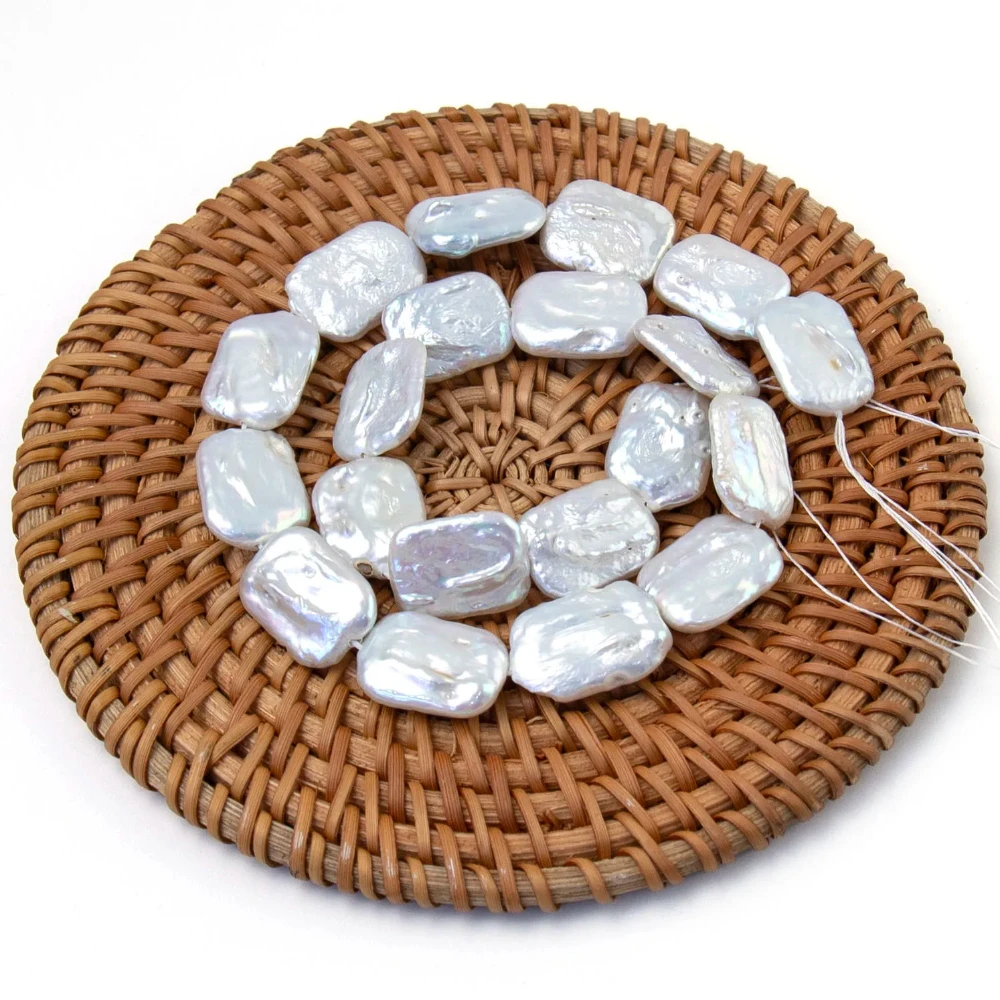

14x19mm Hot Styles Natural Freshwater Pearl Rectangular Beads for Jewelry Making DIY Necklace Earrings Bracelets Accessories