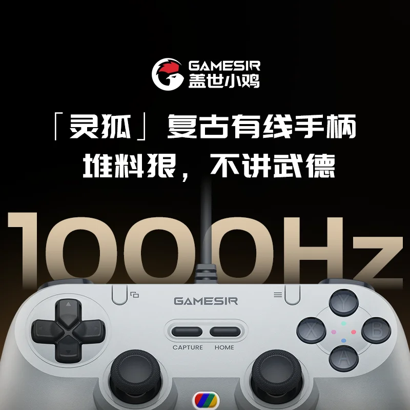 GameSir Tegenaria Retro Wired Game Controller, Symmetric Gamepad for Switch2 PC Computer, 1000Hz Hall Effect Gaming Joystick
