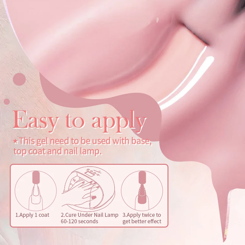 BORN PRETT 250 g Jelly Gel-Nagellack, transparent, milchig, weiß, rosa, nackt, Maniküre, Decklack, semi-permanenter Nagellack, Soak Off UV-LED