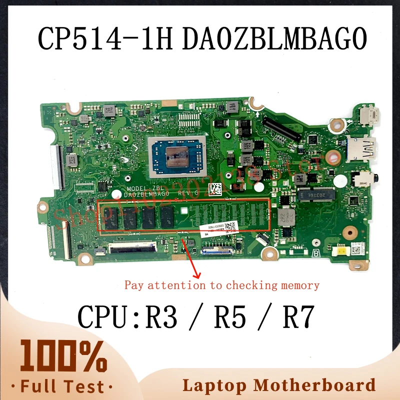 Scheda madre CPU muslimw/R3/R5/R7 per Acer Chromebook CP514-1H scheda madre del computer portatile Test muslimexayp 100%