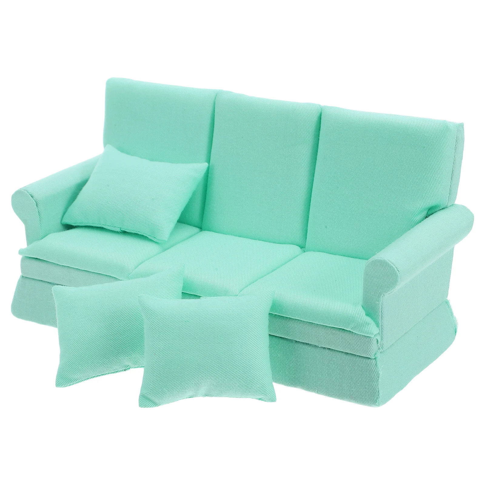 1 ensemble de Mini canapé pour maison de poupée, petit canapé réaliste avec oreillers, meubles de décoration de salon moderne, canapé de maison de poupée