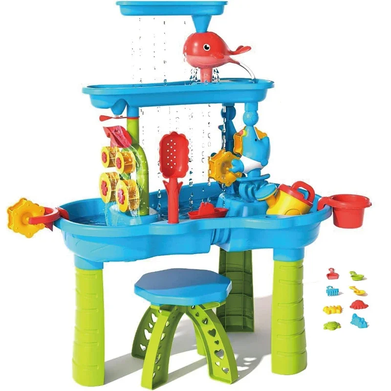 Summer outdoor playing toy water table for kids children beach table toy with full accessories