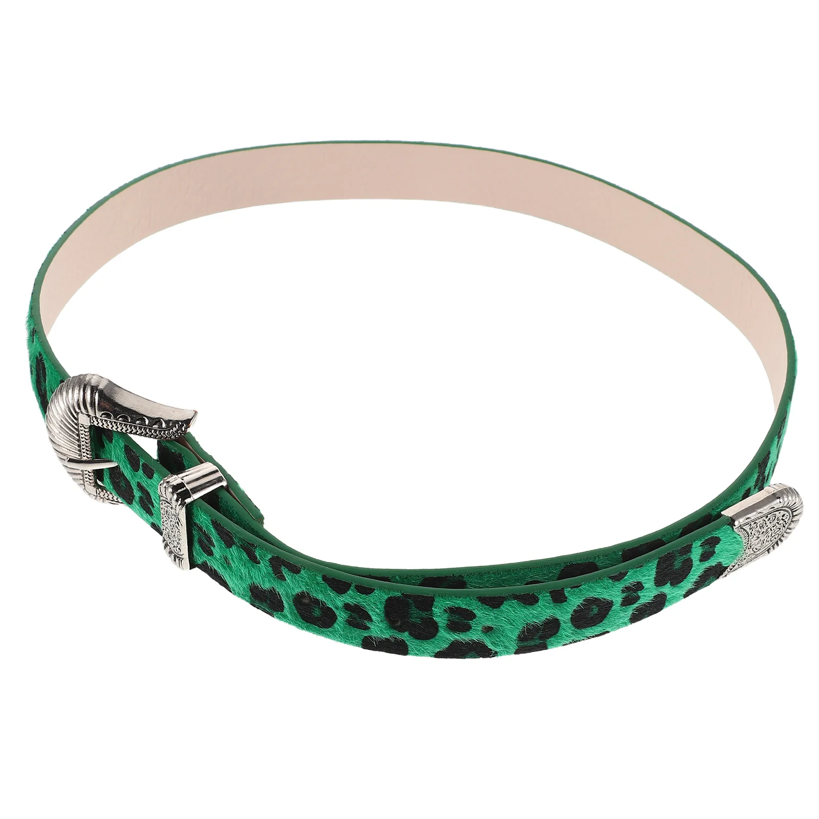 

Leopard Print Belt Ladies for Vintage Buckle Jeans Zinc Alloy Wide Women Pants Miss