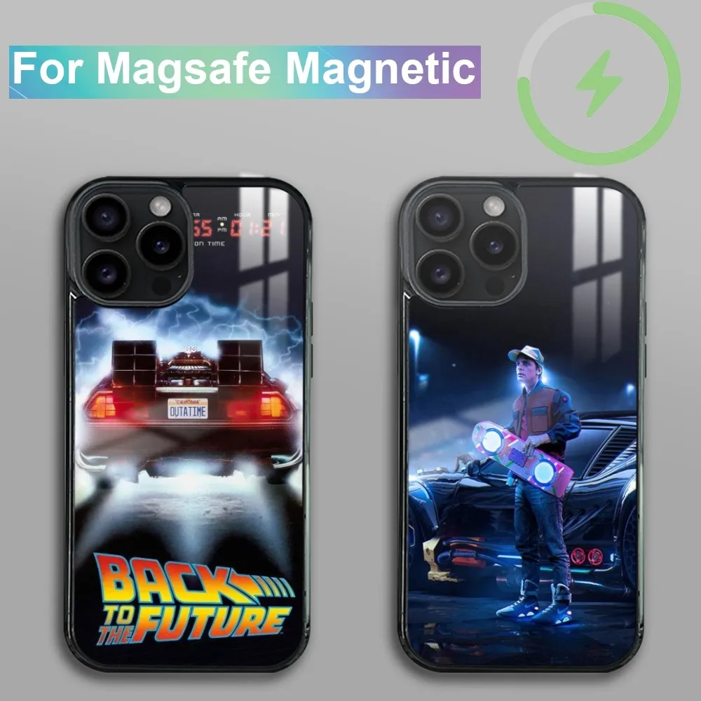 

Back To-The F-Future Magnetic Phone Case For iPhone 15 14 13 12 11 Pro Max Plus Mini Mirror Wireless Magnetic Cover