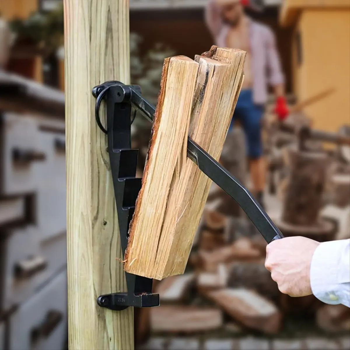 

(MEOF] Kindling Splitter for Wood, Wall Mounted Log Splitter Manual Log Splitter in Carbon Steel Hand Log Splitter for Camping