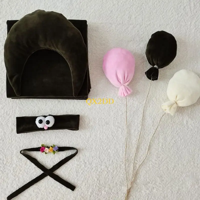 QX2D Baby Photo Props Headband Posing Pillow Newborn Shower Party Backdrop Props 7PCS