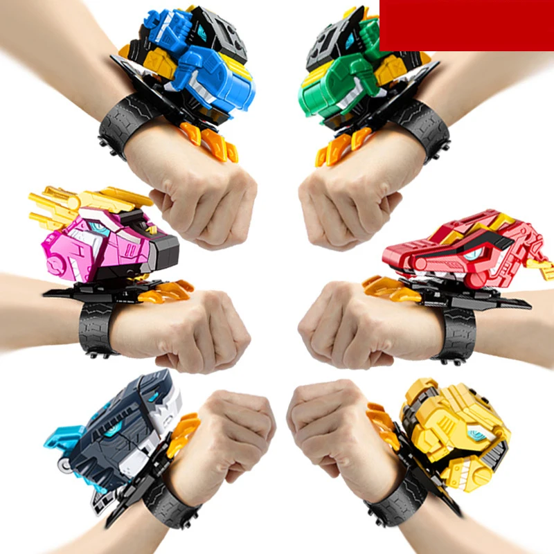 Boys Transformer Watch Toy Super Dinosaur Power Mecha Deformation Robot Model Action Figures Children's Collectible Toys Gifts