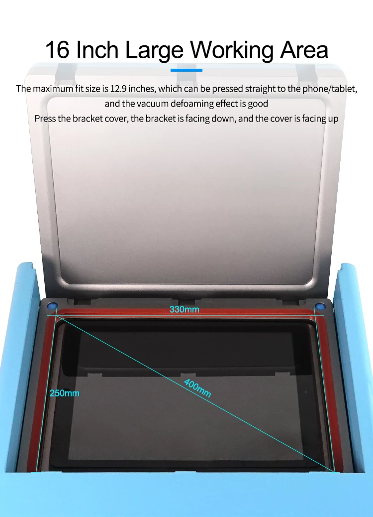 الشمس المشرقة S-959V الكل في واحد LCD التصفيح آلة ديفوم لماكس 12.9 بوصة شاشة إصلاح المدمج في مضخة وضاغط الهواء