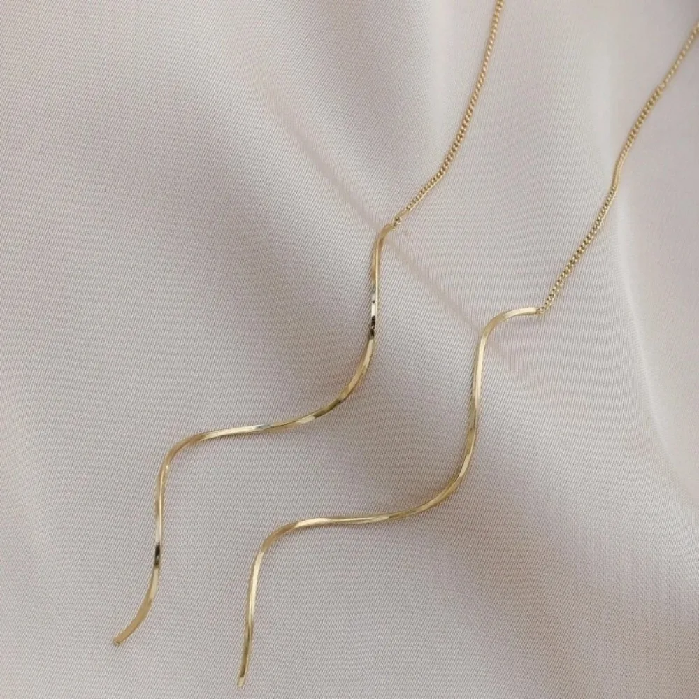 1 Pair Fashion Threader Type Long Tassel Threader Earrings Korean Style Long Chain Earrings Party Earrings Casual Wear