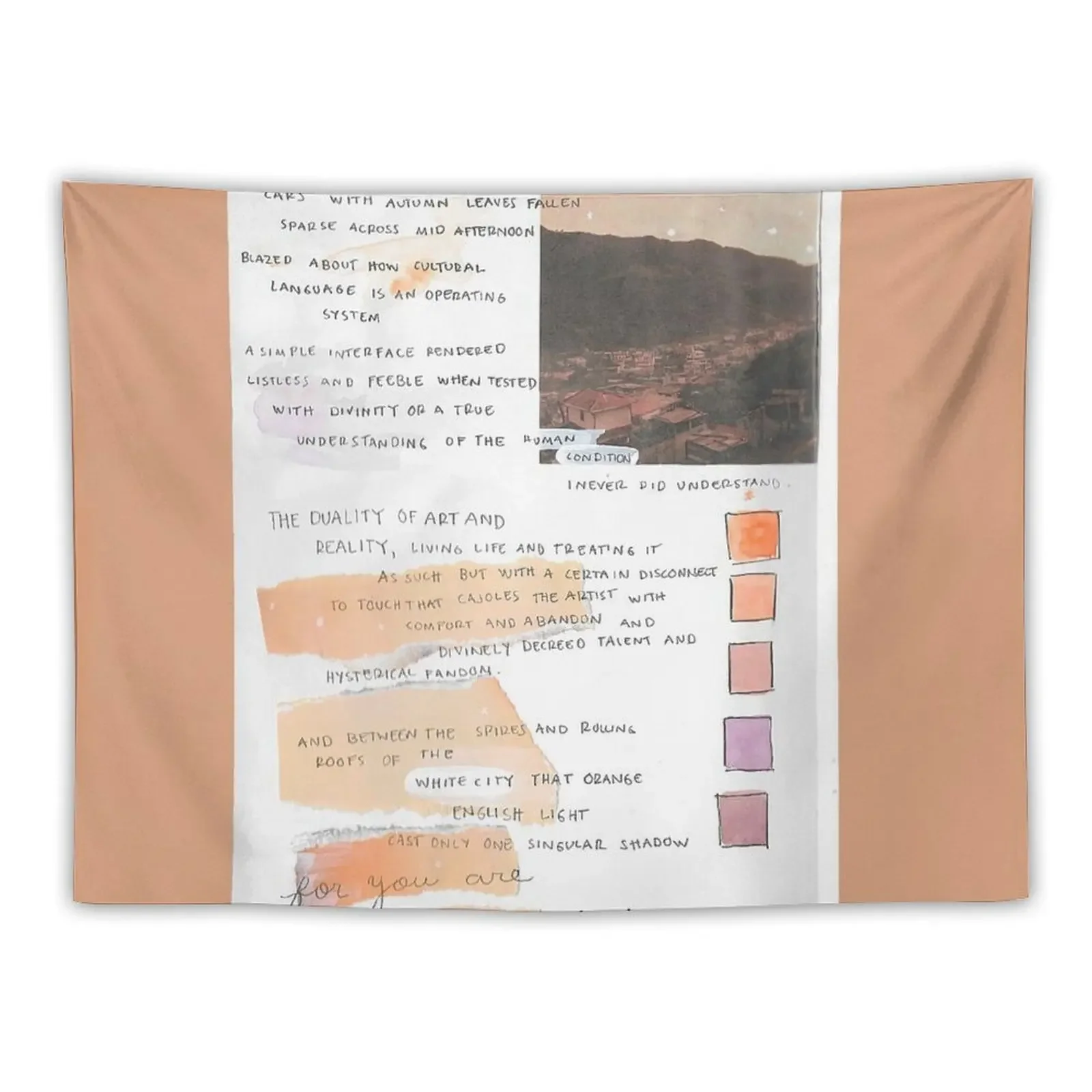 

1975 orange poem loving someone Tapestry Room Decorations Aesthetic Home Decorations Aesthetic Wall Tapestries Custom Tapestry