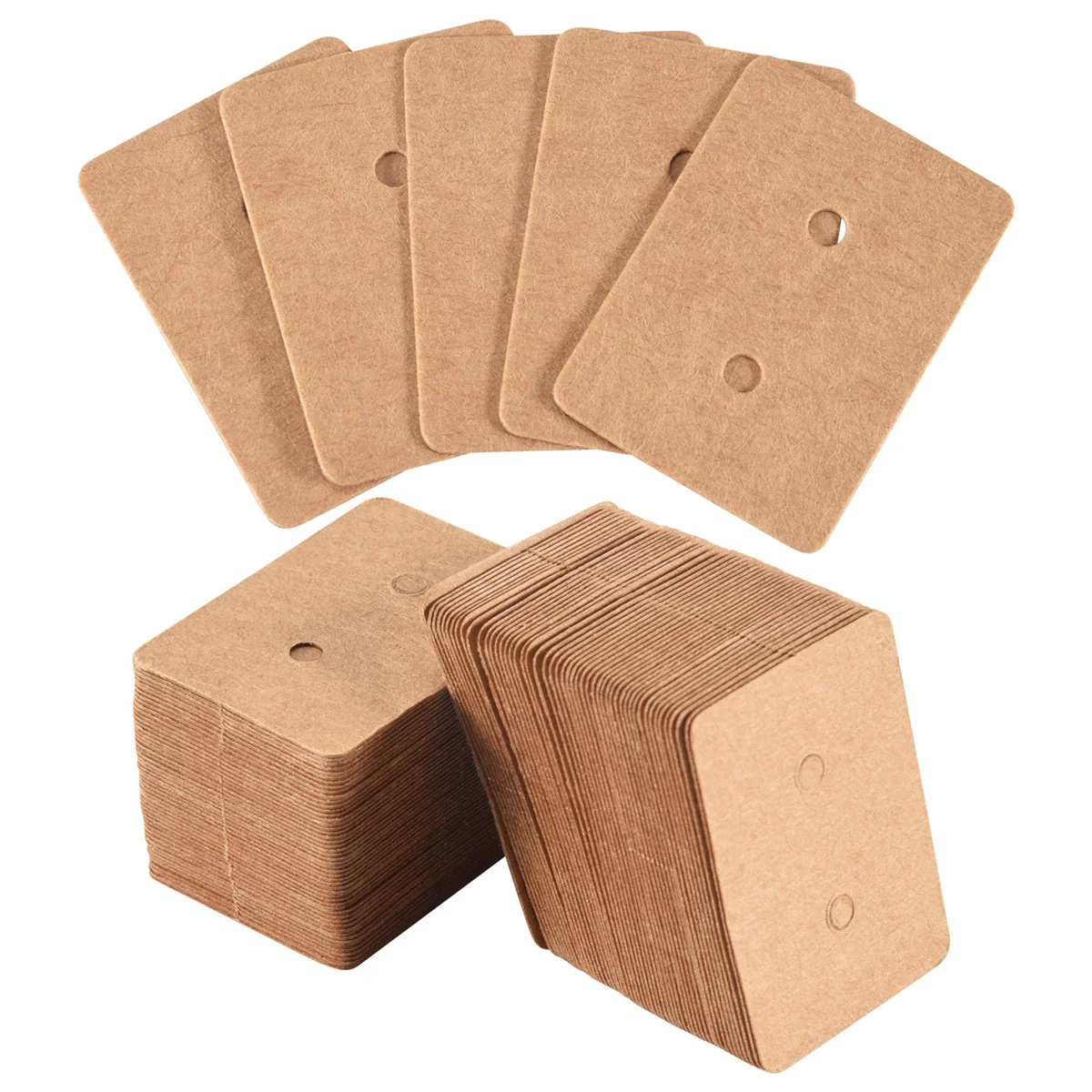 100Pcs Blank Earrings Ear Studs Tags Kraft Paper Display Card Hanging Jewelry Brown