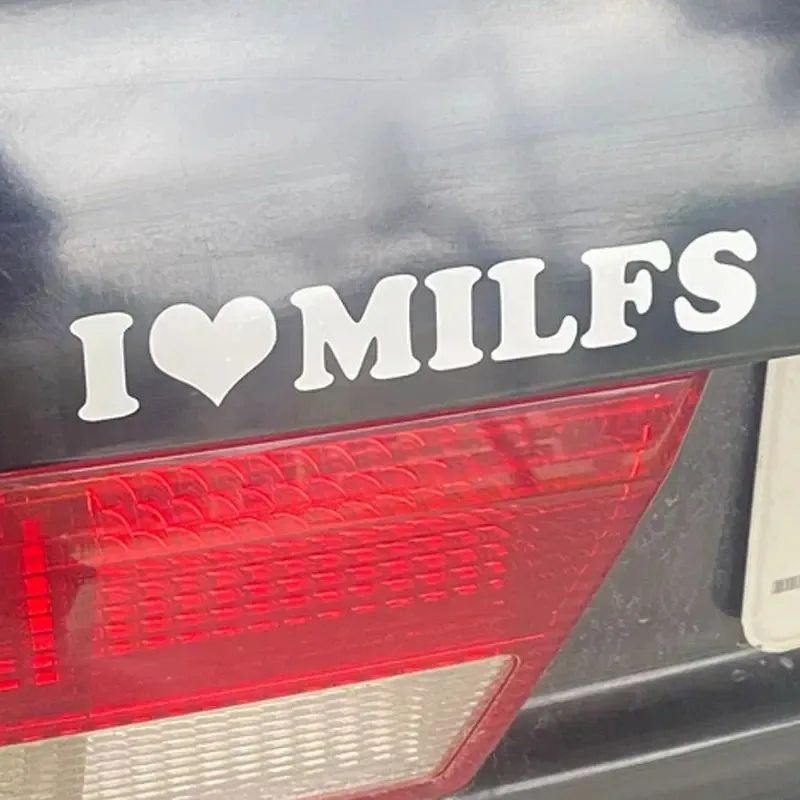 S227 Love Milfs Car Sticker Windshield Banner Night Run JDM Sport Competition Style Waterproof Sunscreen Decorative Vinyl Decals