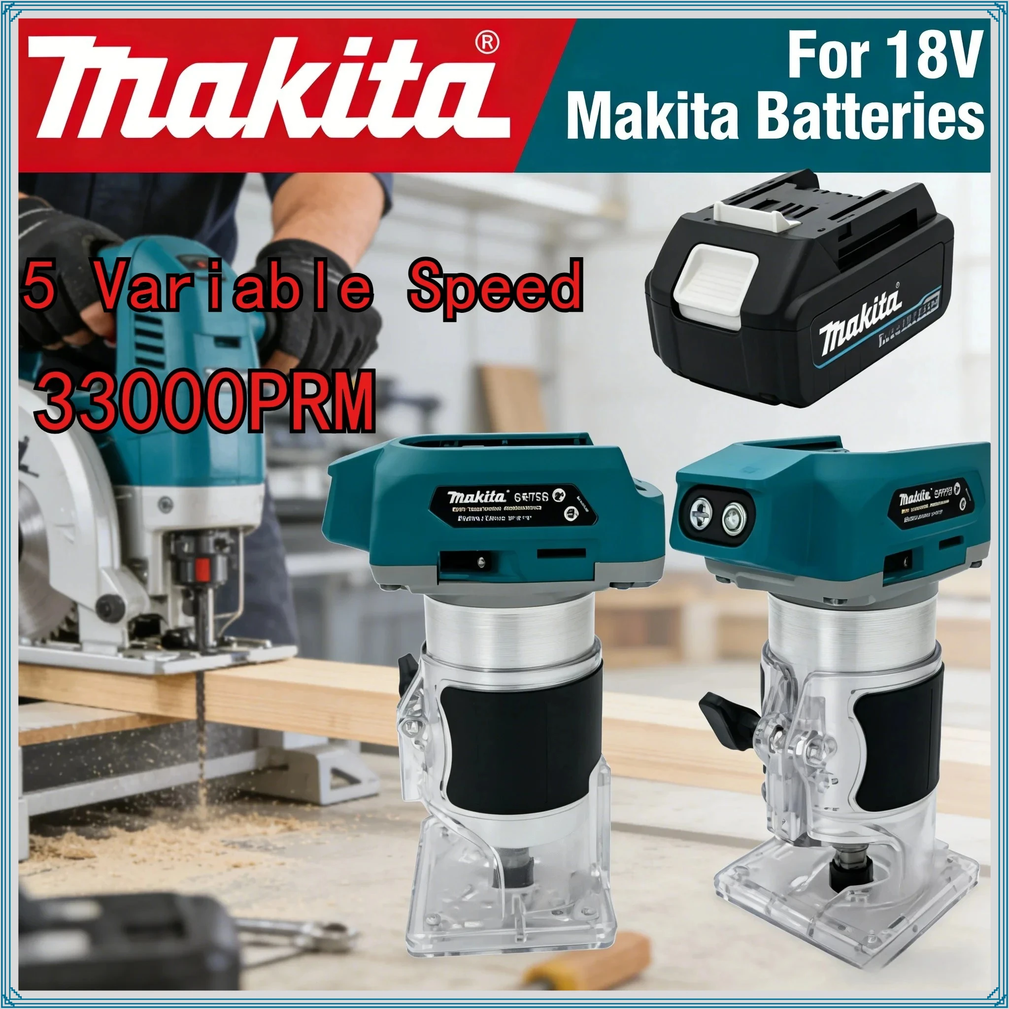 

Makita DRT50 Cordless Trimmer Rechargeable Brushless Slotting Tool for Woodwork Engraving Milling