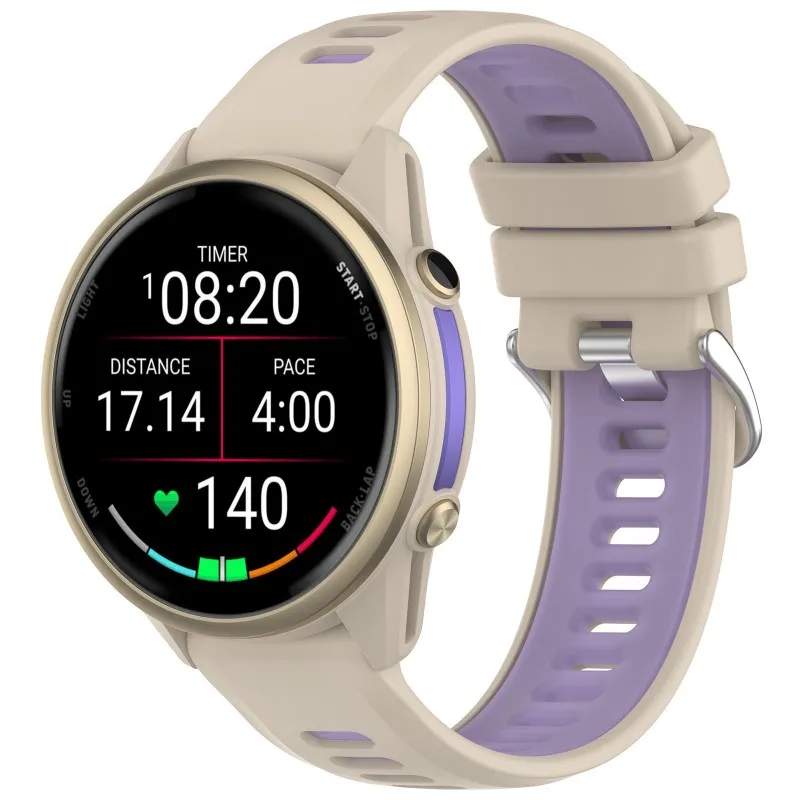 Bicolor Sportarmband für Garmin Forerunner 970 570 47 mm 265 255 Music 965 955 Venu 3 2 Original Run Silikonband 22 mm Armband – Detail 11