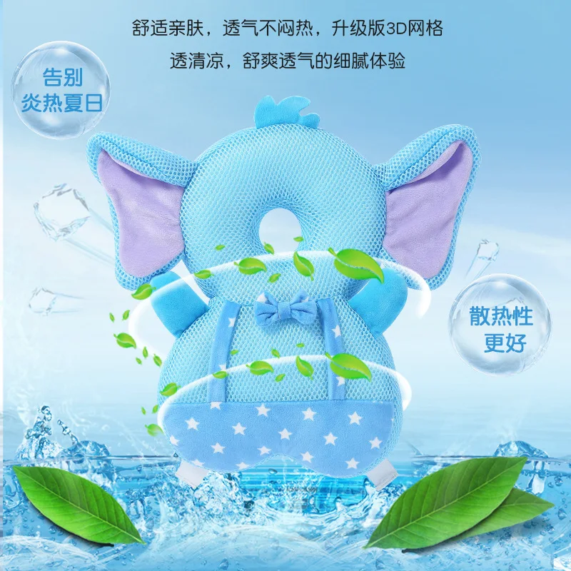 1-3T Toddler Baby Head Protector Safety Pad Cushion Back Prevent Injured Elephant Cartoon Security Pillows Protective Headgear