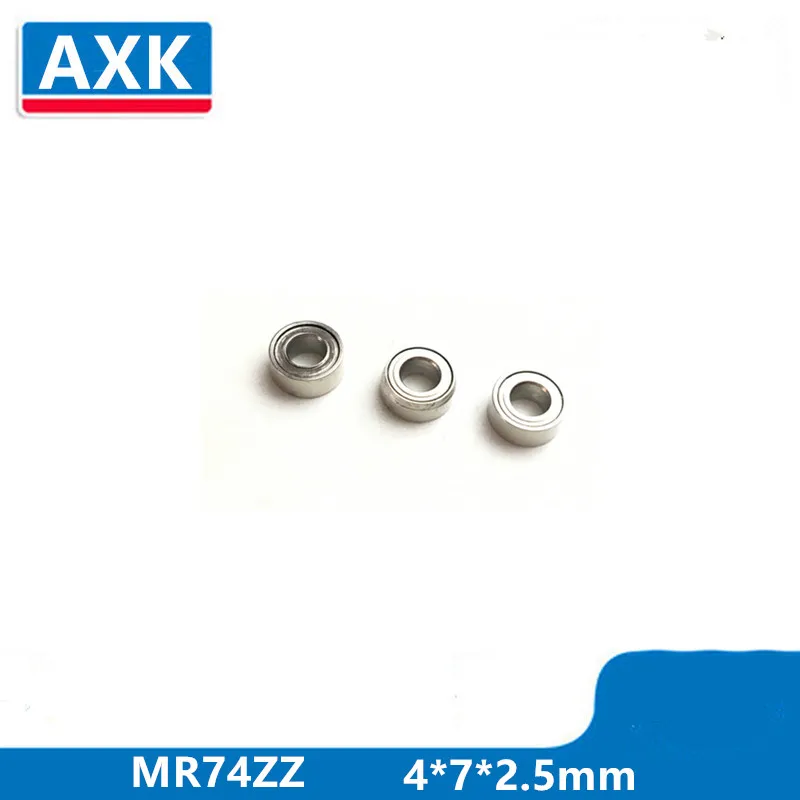 AXK 10Pcs MR74ZZ 4x7x2.5 mm Deep groove ball bearing Miniature bearing High qualit MR74Z MR74