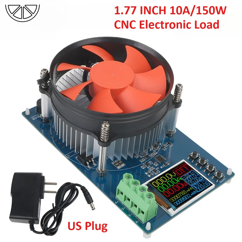 미국 플러그 150W 10A DC 전자 부하 장치 4선식 리튬 배터리 테스터 조정 가능한 테스트 모듈 배터리 도구 모니터 방전기