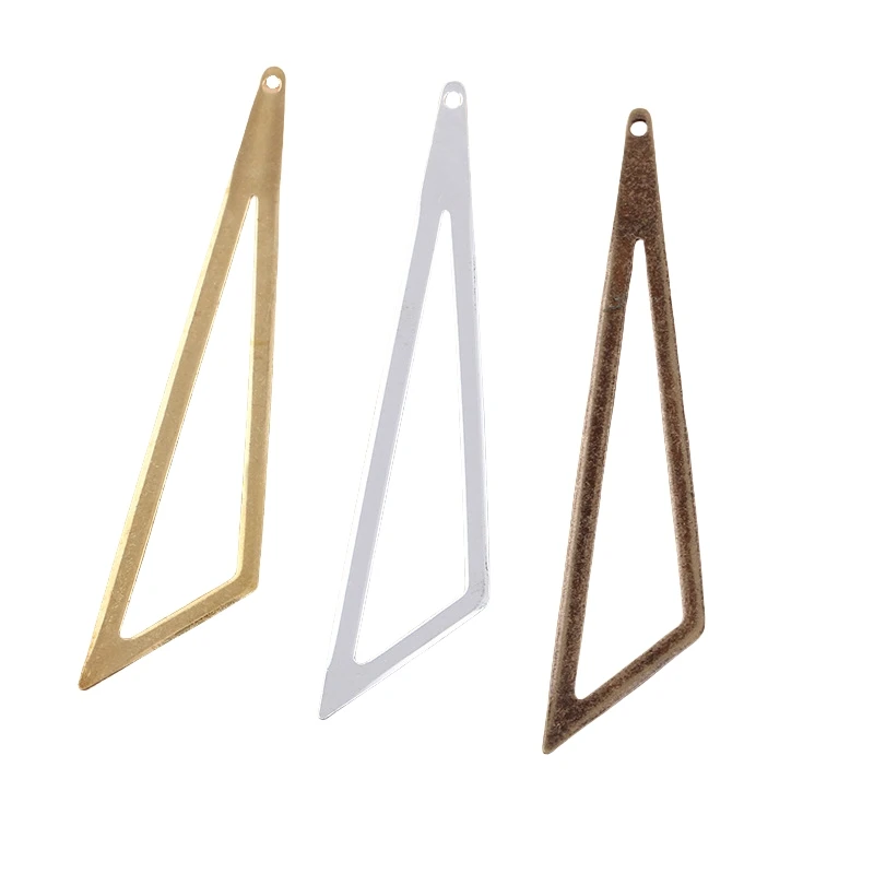 BoYuTe (20 Pieces/Lot) 59*13mm Metal Brass Geometric Triangle Pendant Materials for Jewelry Making Diy Accessories