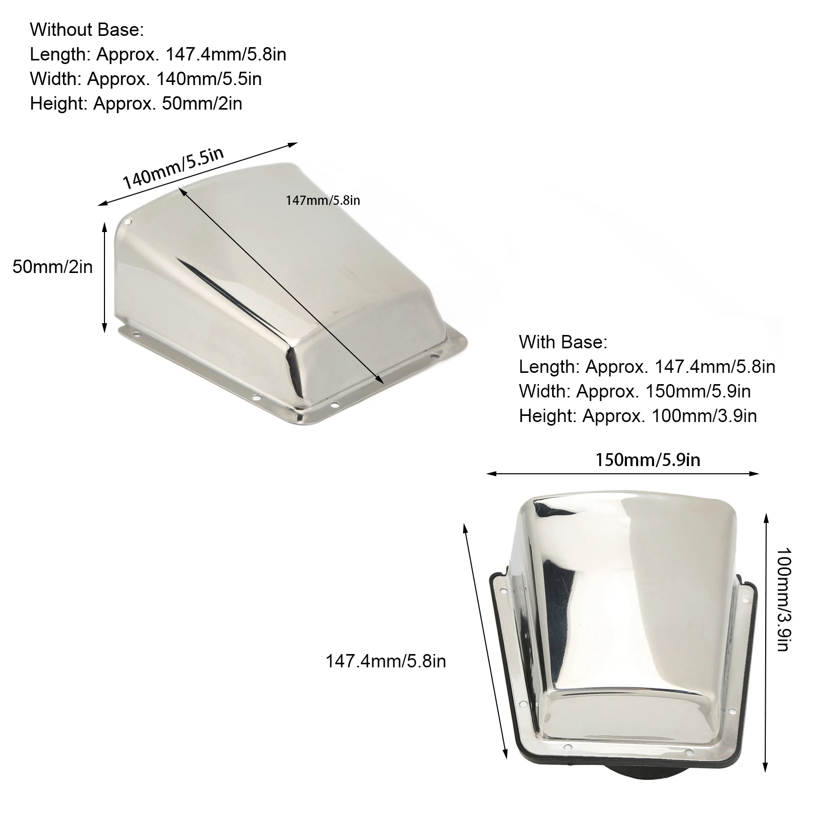 Marine Vent Cover 304 Stainless Steel With Nylon Base Moisture Proof For Boats Yachts Accessory