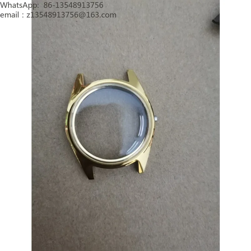 Machine medium-sized gold watch case with rubber cover, brand new in stock, watch repair accessories 1 piece