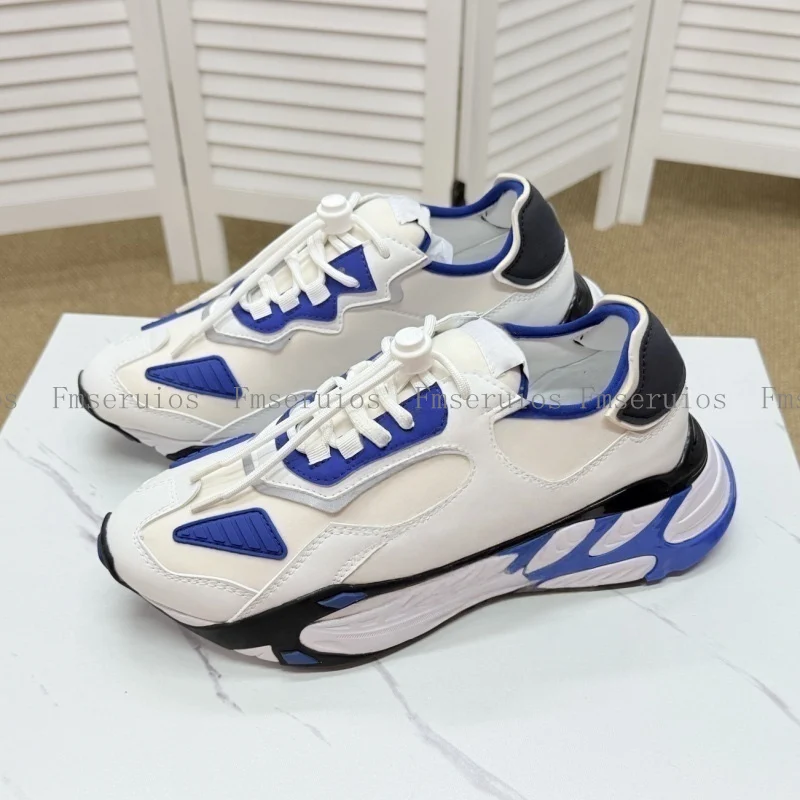 

Повседневные кроссовки для мужчин и женщин, толстая подошва, круглый носок, ленивые шнурки, прогулочная спортивная обувь, лоскутная дышащая, комфортная, модный дизайн