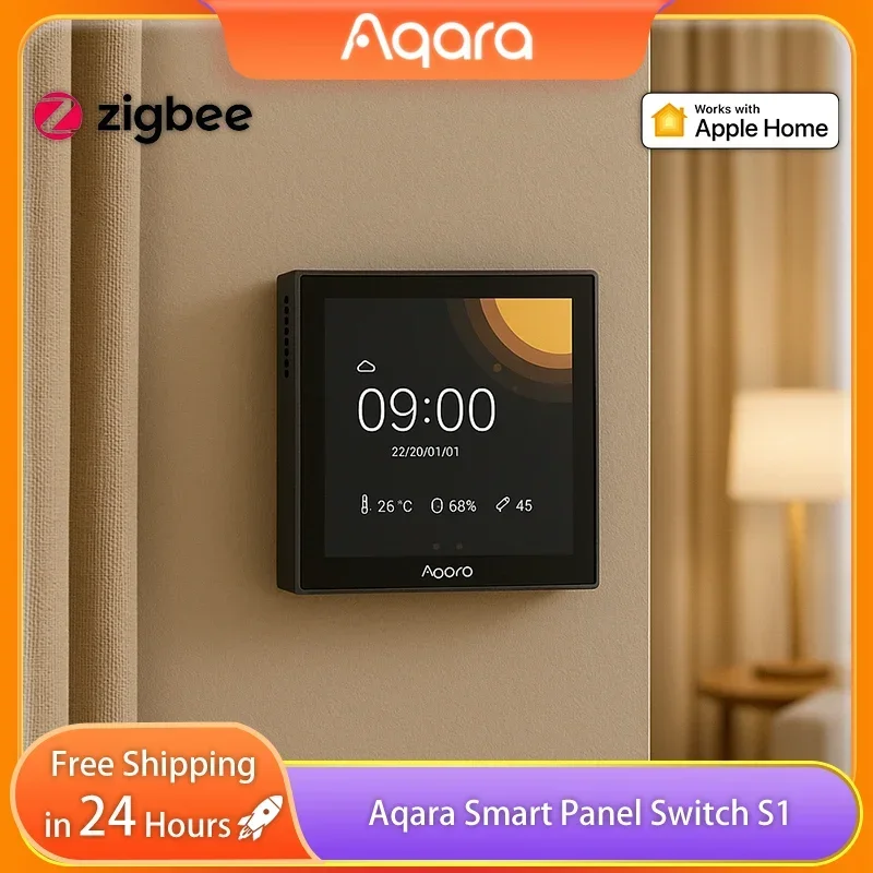 

Оригинальный переключатель Aqara Smart Scene Panel S1 Zigbee 3,0 IPS Цветной сенсорный экран Приложение для умного дома Siri Голосовое управление Поддержка HomeKit