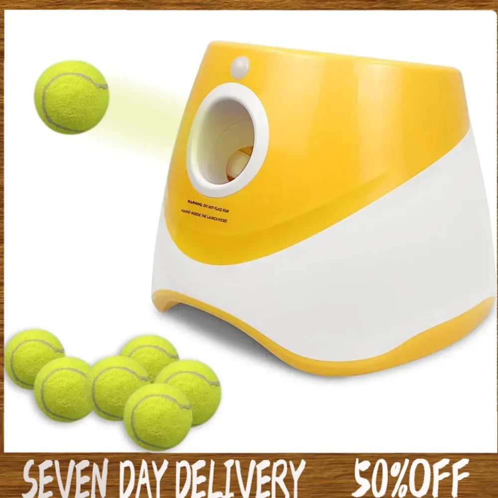 Automatic Dog Ball Launcher,Interactive Dog Tennis Ball Throwing Machine,Interactive Dog Ball Indoor&Outdoor Thrower Distance