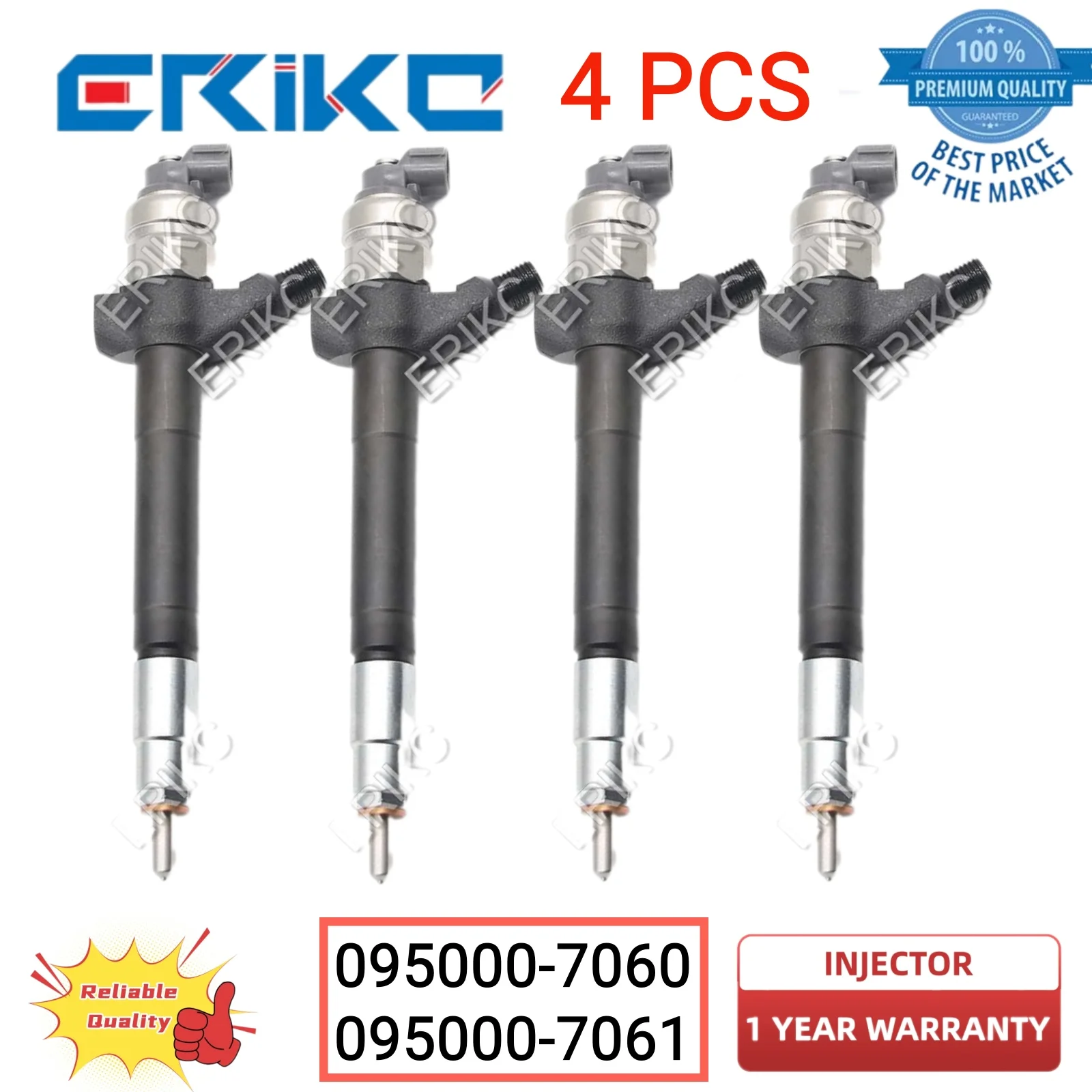 

4 PCS 095000-7060 Injector Original 095000-7061 Fuel Oil Injector Engine Injector for Ford Transit 2.2 2.4 TDCI 6C1Q-9K546-BC