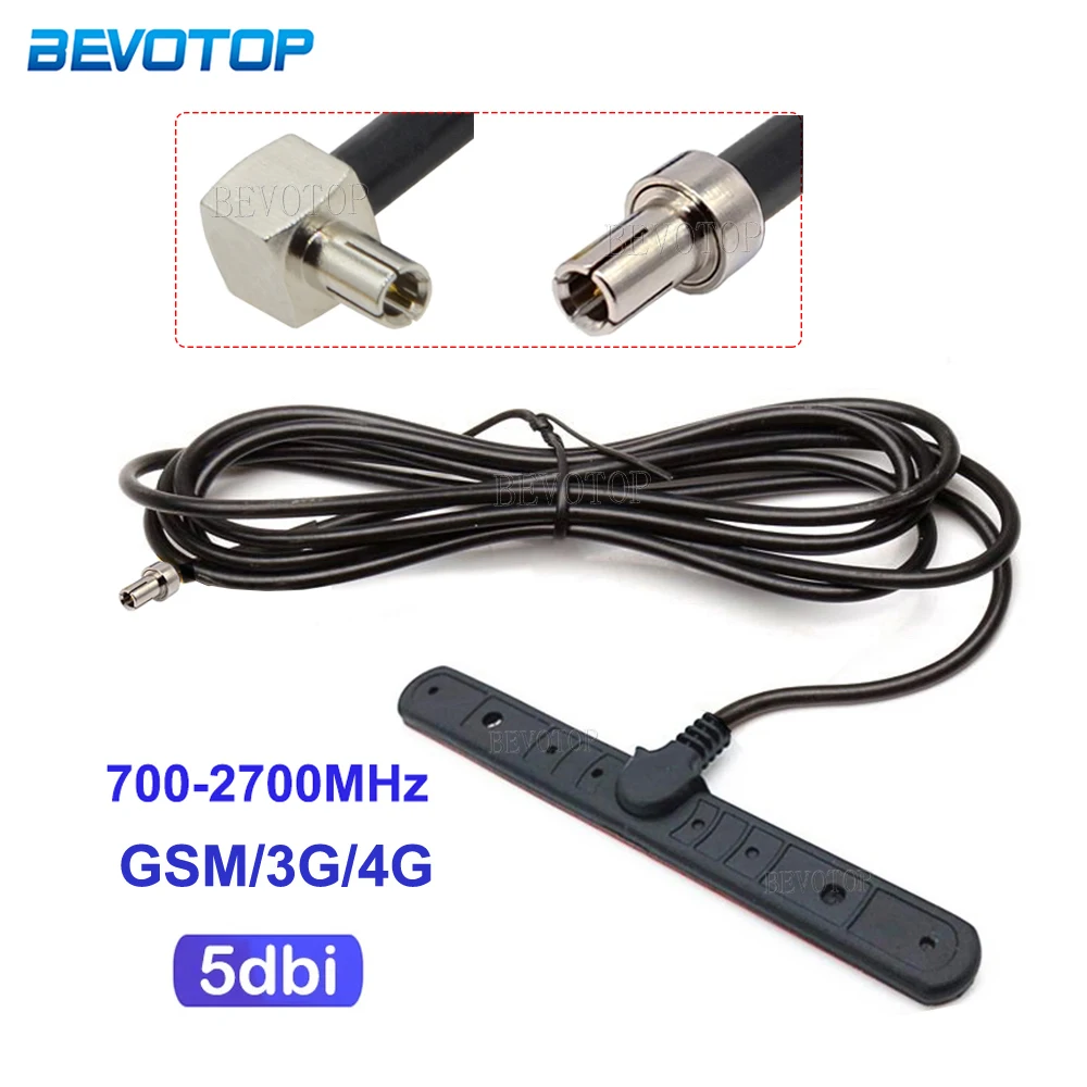 1Pcs TS9 Male Straight / Right Angle Plug Connector T Type GSM 3G 4G Antenna 700-2700MHz 5dbi Antenna Extension Cable 1.5M/3M/5M