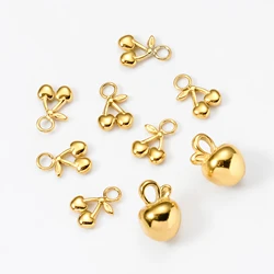 4pcs/lot Stainless Steel Mini Cherry&Apple Charm For Women DIY Jewelry Necklace Bracelet Accessory