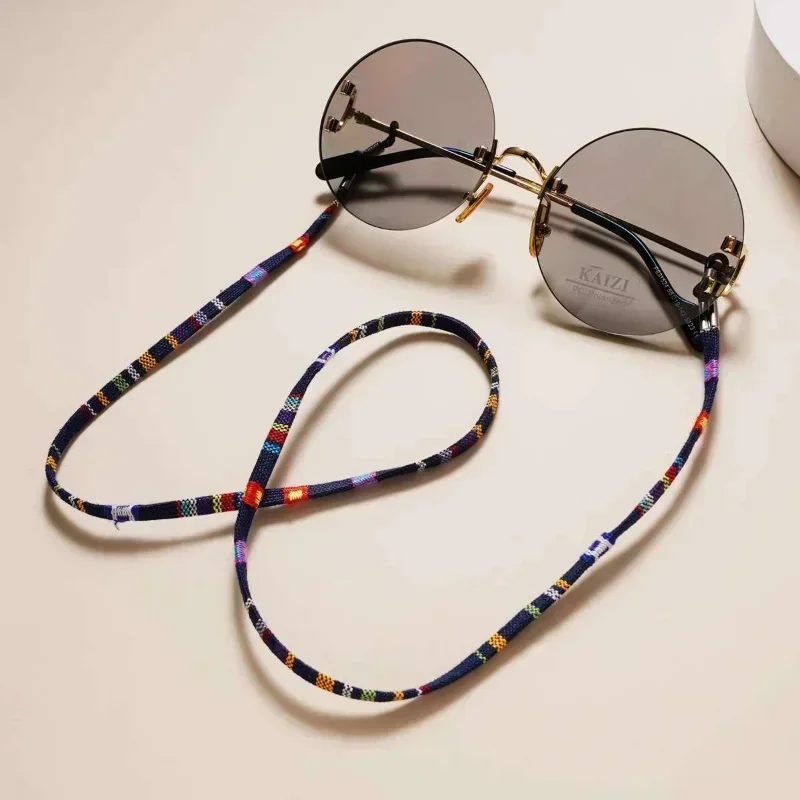 調節可能な滑り止めメガネロープ,ボヘミアンコード綿,伸縮性のあるポリエステルネックストラップ,ファッション