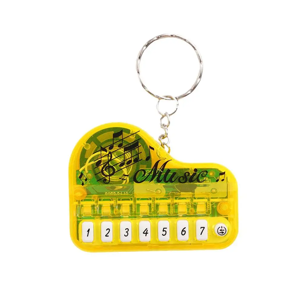 Mini Electronic Piano Keychain Alloy Musical Keyboards Luminous Music Key Metal Holder Pendant Jewelry Toys Chain Keyring G G0P1