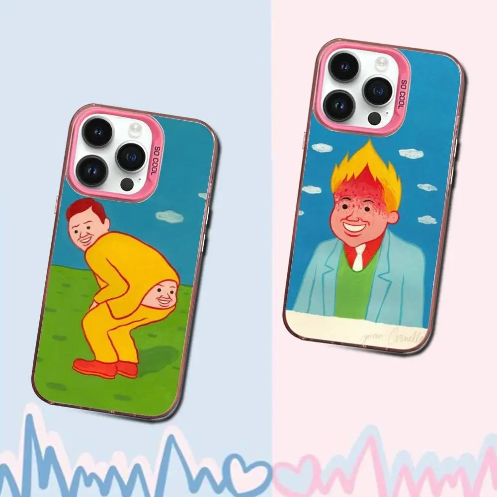 

Art Joan C-Cornella Funny Phone Case For iPhone 16,15,14,13,12,11,Mini,Pro,SE,MAX Pink Matte Silicone Cover