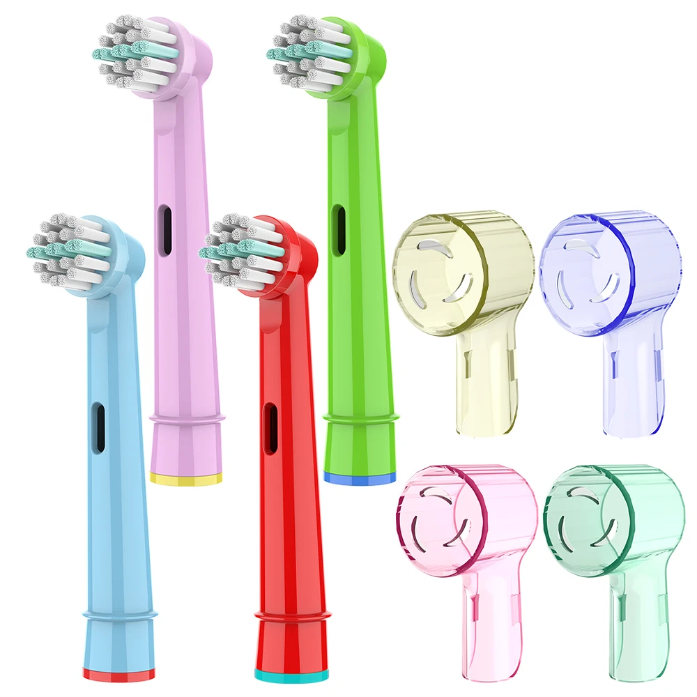 

4 сменные насадки для зубных щеток с 4 пылезащитными колпачками, совместимые с электрическими зубными щетками Oral B, для Pro 1000 100