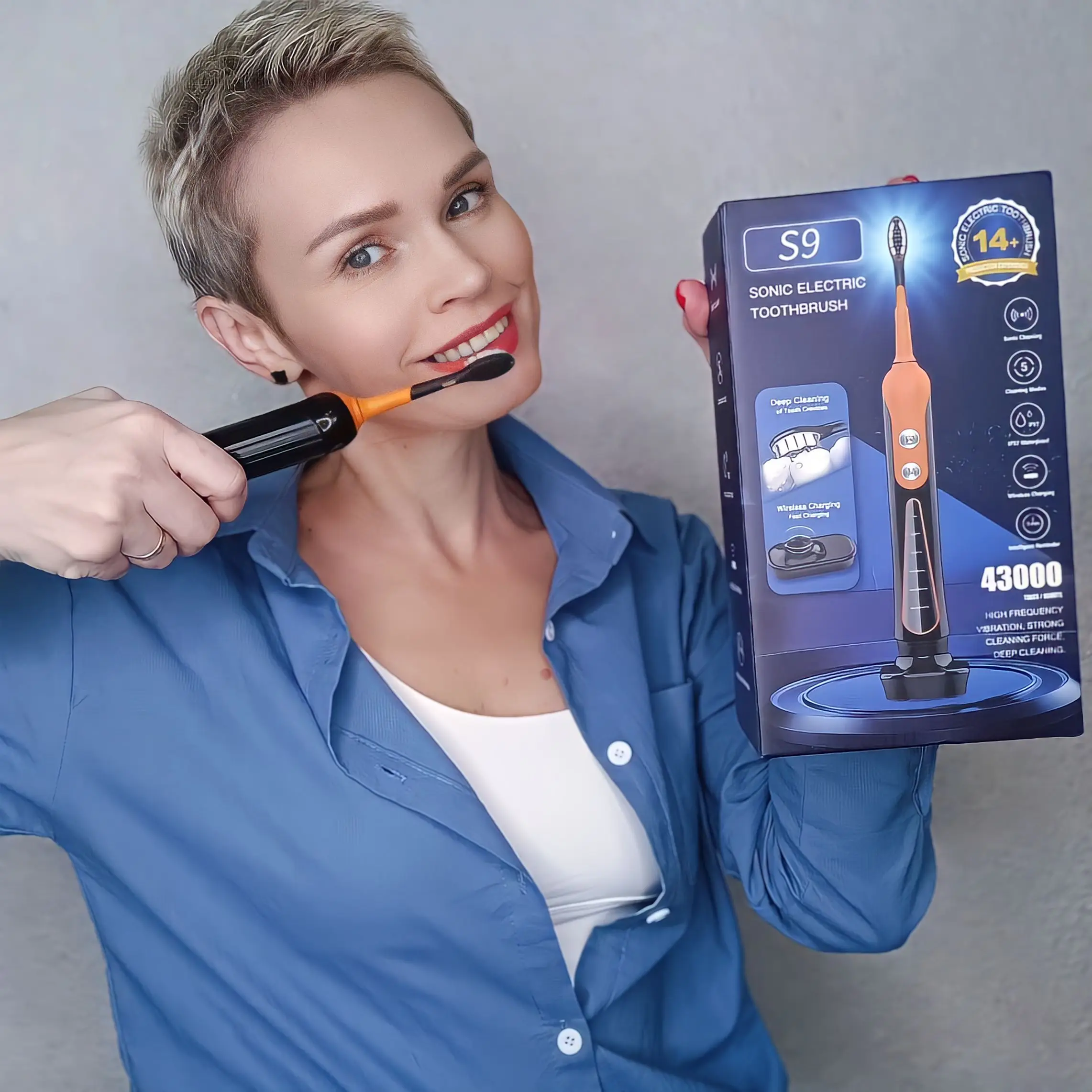 S9 Sonic Elektrische Zahnbürste Kabellos USB Wiederaufladbar Aufhellende Zahnbürste Wasserdicht Ultraschall Automatische Zahnbürste – Detail 12