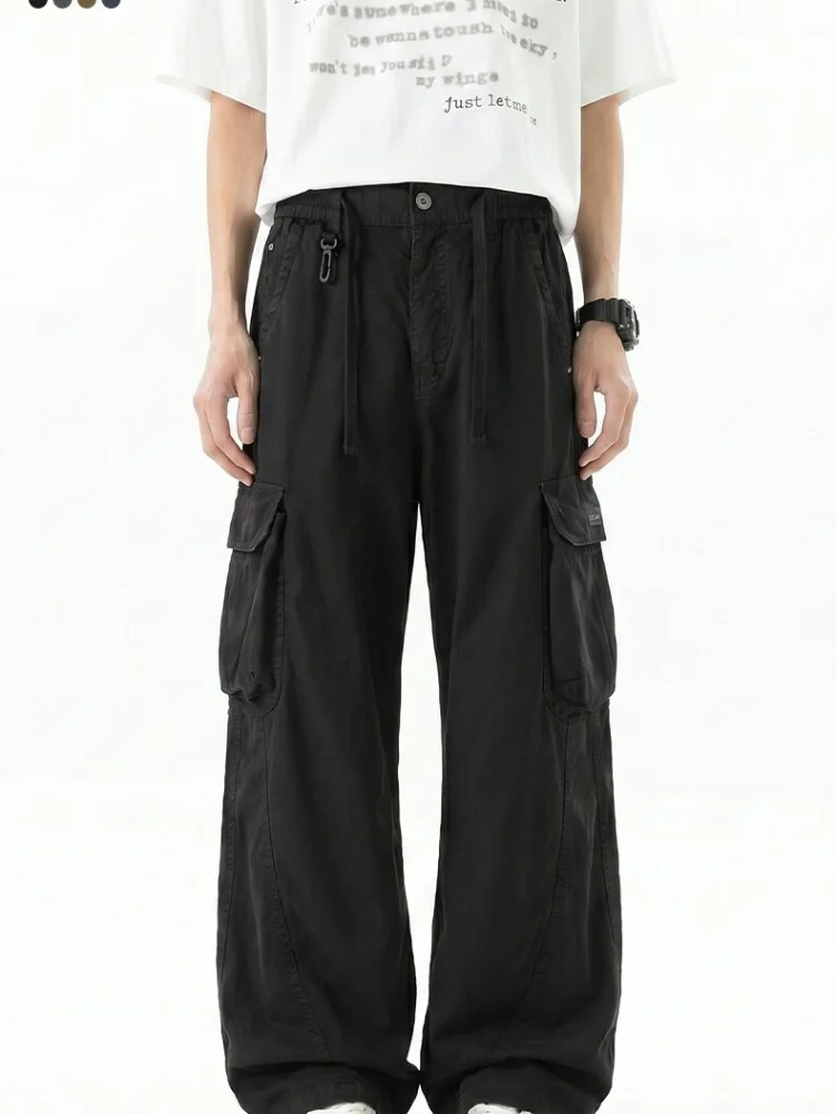 Spring and Autumn New American Multi-pocket Straight Workwear Trousers Men's Casual Loose Sports Plus Size High Quality Pants