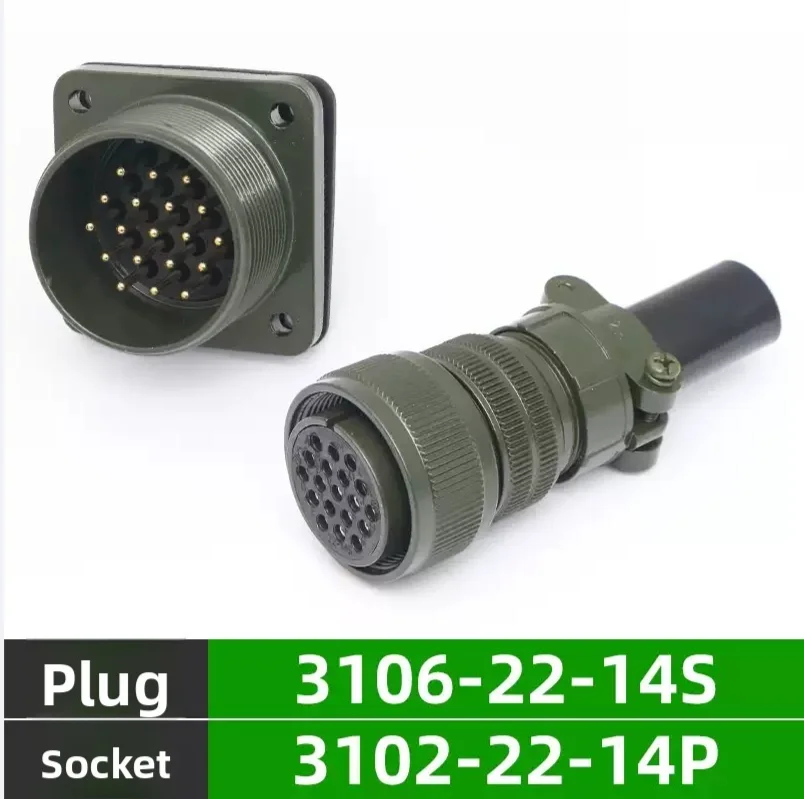 

1PCS 5015 US military standard waterproof aviation plug socket 19 pins MS3106A22-14S MS3102A22-14P
