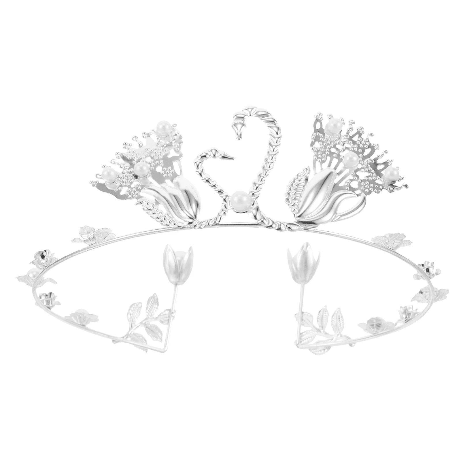 

Swan Pearl Crown Cake Topper Mini Crown Korean Style Birthday Wedding Cake Decoration Party Decor Happy Birthday Topper