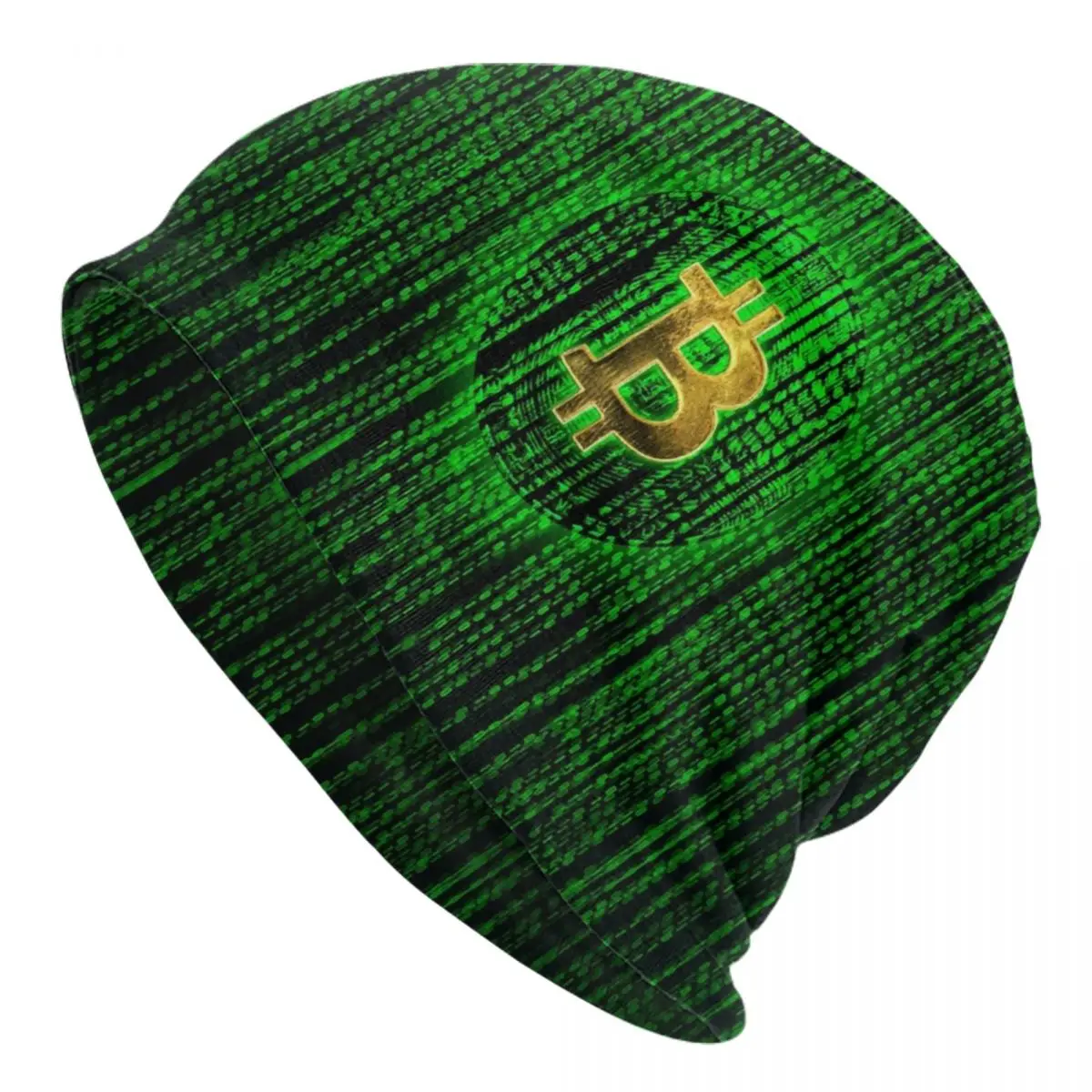 

Bitcoin Green Matrix Code Bonnet Hat Knitted Hat Women Cool Unisex Adult BTC Cryptocurrency Blockchain Winter Warm Beanies Cap