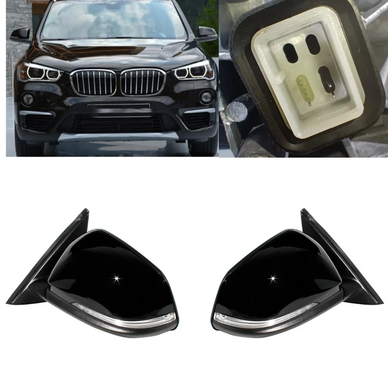 For BMW X1F48 2016 2017 2018 2019 2020 2021 Pair Left+Right Side Black Painted Rear Mirror Assembly Car accessories