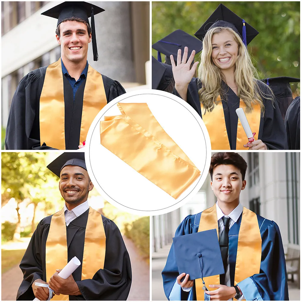 

2 шт. атласных лент для выпускников унисекс, гладкие, для выпускных церемоний, украшения для вечеринок, аксессуары для выпускников